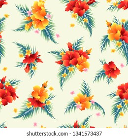 Hibiscus flower pattern illustration