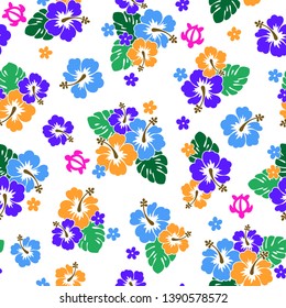 Hibiscus flower pattern illustration.
