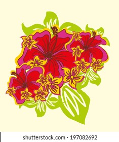 hibiscus flower pattern vector art