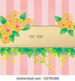 Hibiscus Flower pink background and notepad for everyone to use.