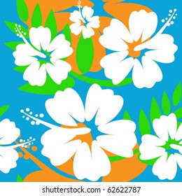  Hibiscus flower seamless Background