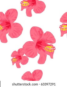Hibiscus flower seamless Background
