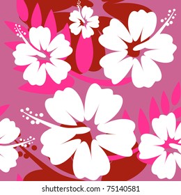 Hibiscus flower seamless Background