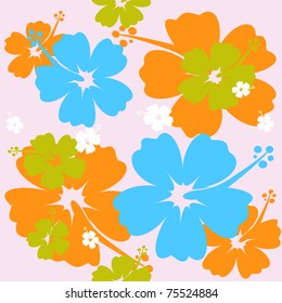 Hibiscus flower seamless Background