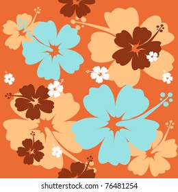 Hibiscus flower seamless Background