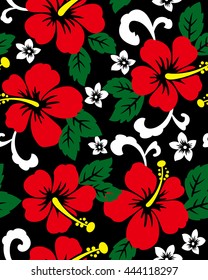 Hibiscus flower seamless pattern