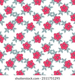 Hibiscus flower seamless pattern in colorful background