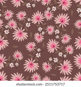 Hibiscus flower seamless pattern in colorful background