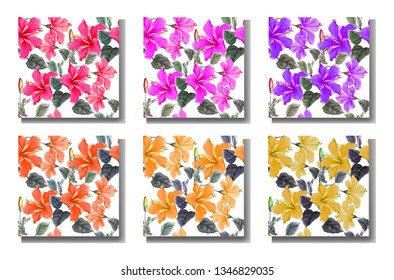 Hibiscus flower seamless pattern -vector