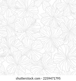 Hibiscus flower seamless pattern. Vector illustration Batik floral design background. 