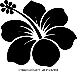Hibiscus Flower Silhouette Ícone vetor