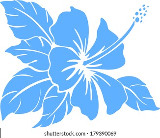 Hibiscus flower silhouette on a white background