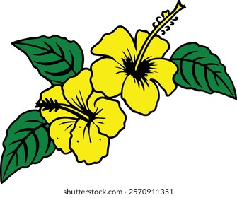 Hibiscus Flower Silhouette Vector Design