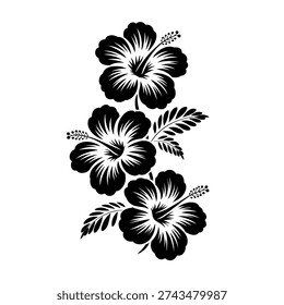 Hibiscus Flower Silhouette Vector Illustration