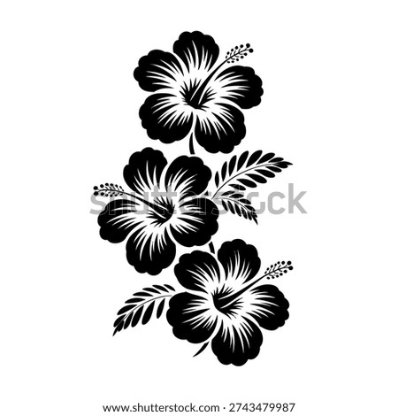 Hibiscus Flower Silhouette Vector Illustration