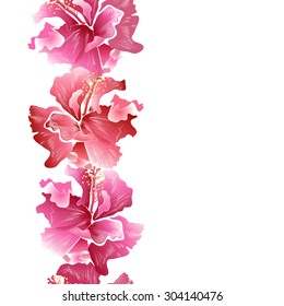 Hibiscus flower - surfing and tropical symbol, vector illustration