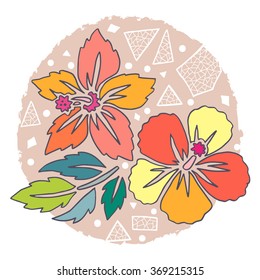 Hibiscus flower - surfing and tropical symbol