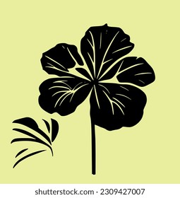 Hibiscus flower tropical exotic black green engraving tattoo silhouette drawing illustration.Hawaiian floral plant stencil design element.Plotter laser cutting.Cut file.Logo.Shirt Print.DIY line art