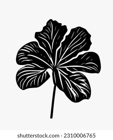 Hibiscus flower tropical exotic black white engraving tattoo silhouette drawing illustration.Hawaiian floral plant stencil design element.Plotter laser cutting.Cut file.Logo.Shirt Print.DIY line art