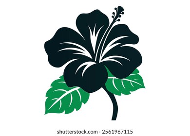 Hibiscus Flower Vector Illustration with Bold Petals and Tropical Charm.