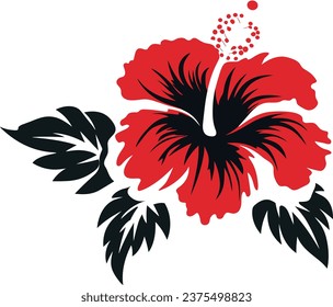 hibiscus flower vector illustration for logos, tattoos, stickers and wall decors