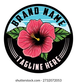 Hibiscus Flower Vector Illustration, Tropical Floral Design, Hawaiian Aloha Style Graphic Asset, Summer Blooms