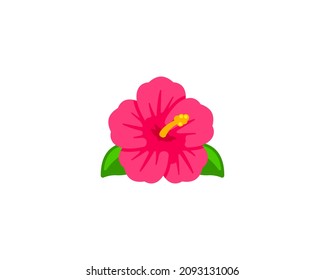 Hibiscus flower vector isolated icon. Emoji illustration. Hibiscus vector emoticon