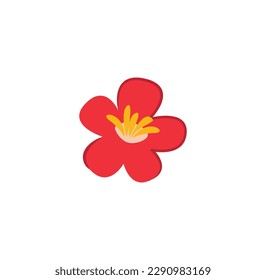 Vector de flores de hibiscus sobre fondo blanco