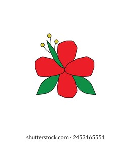 hibiscus flower vector type icon
