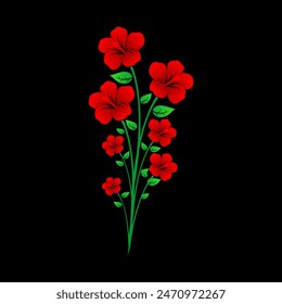 Vector de diseño de ilustración de flores de hibisco