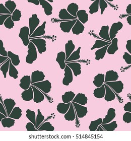 Hibiscus flowers in neutral and green colors.