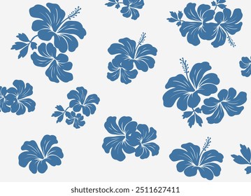 Hibiscus flores Padrão. Padrão sem emenda havaiano. Flores e Folhas tropicais. Camisa Havaiana Aloha. Design para tecido, têxtil, papel de parede, roupas. fundo floral. ilustração vetorial