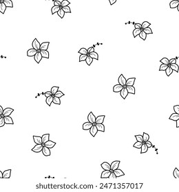 Hibiscus flowers are a seamless pattern. Vector illustration of a background of flowers.