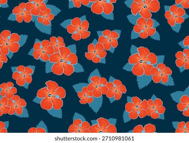 Padrão de vetor sem emenda das flores do hibisco