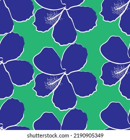 Hibiscus blüht tropisches Muster. Nahtlose Gewebe aus Blumenmuster-Muster Vektor, wie Ziervektor. Geeignet für Paket-Design, Bildschirmhintergrund, Modedruck.
