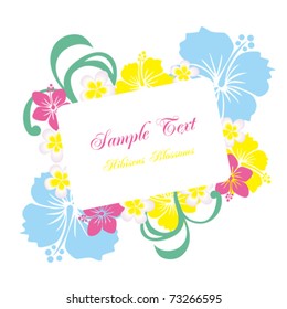 Hibiscus frame. Illustration vector.