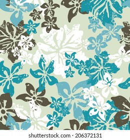 Hibiscus Grunge Seamless Wallpaper