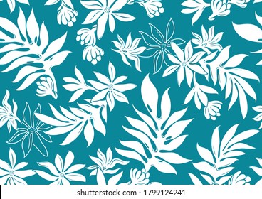 hibiscus hawaii seamless pattern, fashion background.