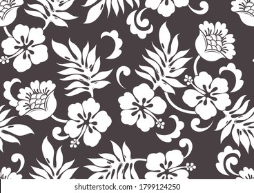 hibiscus hawaii seamless pattern, fashion background.