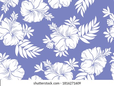 Hibiscus Hawaii Seamless Pattern, Fashion Background.