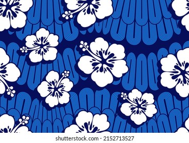 hibiscus hawaii seamless pattern, fashion background.