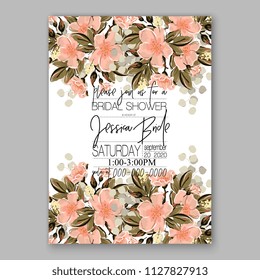 Hibiscus hawaii wedding invitation floral watercolor vector card template aloha luau