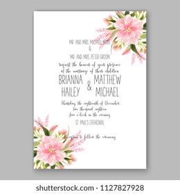 Hibiscus hawaii wedding invitation floral watercolor vector card template aloha luau