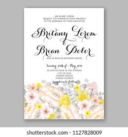 Hibiscus hawaii wedding invitation floral watercolor vector card template aloha luau