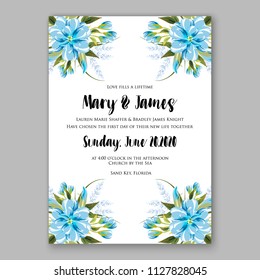 Hibiscus hawaii wedding invitation floral watercolor vector card template aloha luau