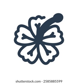 Hibiscus for Holi Festival Vector Icon