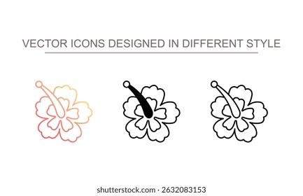 Hibiscus icon design with white background stock illustration