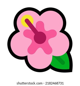 Hibiscus icon flat design isolated on white background