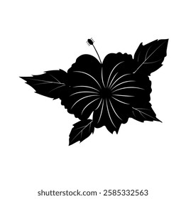 Hibiscus icon isolated on white background