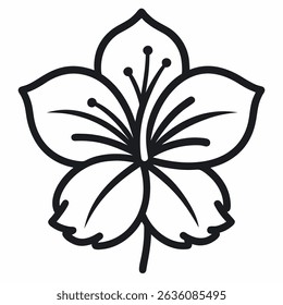 Hibiscus icon outline icon on white background